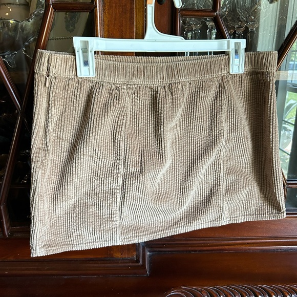Aerie Ribbed Brown Mini Skirt - Picture 2 of 4